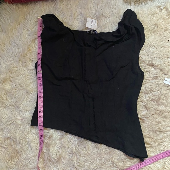 Ivan Grundahl black linen asymmetric top blouse shirt open neck 40 M Copenhagen - Picture 6 of 9